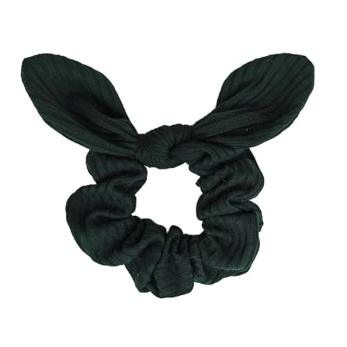 6 Stück Damen Haargummis Scrunchies Gestricktes Hasenohren Haargummi Schleife Haargummi Pferdeschwanzhalter Elastische Haarband Haarschmuck Kopfbedeckung für Frauen Mädchen,Dunkelgrün von Wambere