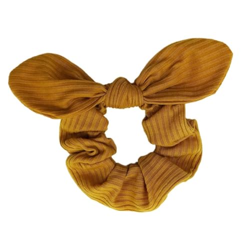 6 Stück Damen Haargummis Scrunchies Gestricktes Hasenohren Haargummi Schleife Haargummi Pferdeschwanzhalter Elastische Haarband Haarschmuck Kopfbedeckung für Frauen Mädchen,Gelb von Wambere