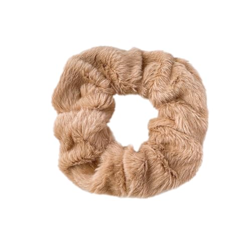 6 Stück Damen Plüsch-Haargummis Dickdarm-Haarband Haarringe Gummibänder Elastische Haarseil Haarschmuck Haarschnur Pferdeschwanzhalter Frauen Kopfbedeckung für Tägliches Tragen,Dunkler Kaffee von Wambere