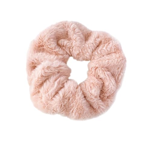 6 Stück Damen Plüsch-Haargummis Dickdarm-Haarband Haarringe Gummibänder Elastische Haarseil Haarschmuck Haarschnur Pferdeschwanzhalter Frauen Kopfbedeckung für Tägliches Tragen,Heller Kaffee von Wambere