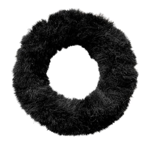 6 Stück Damen Plüsch Haargummis Scrunchies Elastische Gummibänder Stirnbänder Haarringe Kopfbedeckung Haarseil Frauen Pferdeschwanzhalter Kopfschmuck Haarschmuck für Tägliches Tragen,Schwarz von Wambere