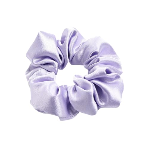 6 Stück Damen Satin Haargummi Haarringe Gummibänder Haarband Elastische Haarseil Kopfbedeckung Pferdeschwanzhalter Scrunchies Haarschmuck für Frauen Mädchen Tägliches Tragen,Helles Lila von Wambere