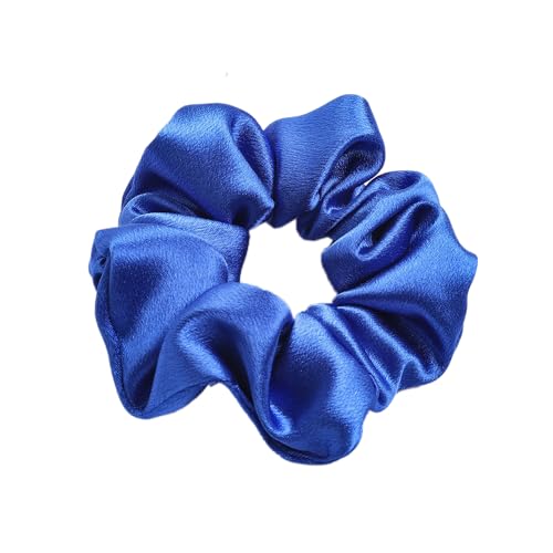 6 Stück Damen Satin Haargummi Haarringe Gummibänder Haarband Elastische Haarseil Kopfbedeckung Pferdeschwanzhalter Scrunchies Haarschmuck für Frauen Mädchen Tägliches Tragen,Königsblau von Wambere