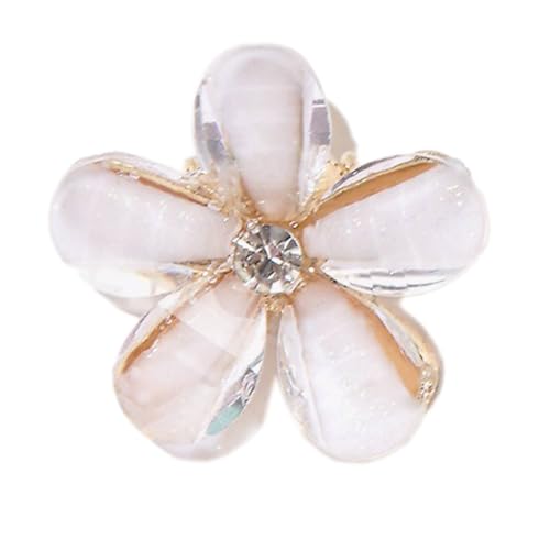 6 Stück Mini Blumen Haarspangen Blumenhaarnadel Blumenclip Haarklammern Haarclips Krallenclip Rutschfeste Haarkrallen Haarschmuck Kopfschmuck für Damen Frauen Tägliches Tragen,Weiß von Wambere