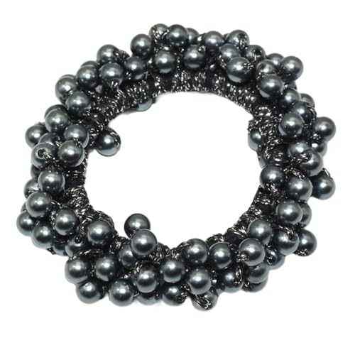 6 Stück Perle Geflochtenes Stirnband Haargummi Damen Haarband Elastische Gummibänder Haarseil Haarringe Haarschmuck Haarschnur Kopfbedeckung Pferdeschwanzhalter Kopfschmuck,Grau von Wambere