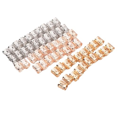 60 Stück Dreadlock Schmuckzubehör Schmuck Braids Haarring Schmuck Metallhaarmanschetten Haarschmuck Dreads Haarzopf Ring Kopfbedeckung für Frauen Männer DIY Haar Accessoires,Zufällige Farbe von Wambere