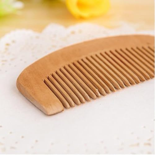 8pcs Handgefertigter Holzkamm Natürlicher Haarentwirrer Grober Holzkamm Strähnenkamm, Fingerstyler, Haarkamm für Damen und Herren,Holzfarbe von Wambere