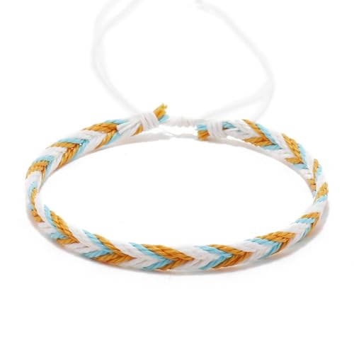 9 Stück 18-25cm Gewebte Armbänder,Multi Farbe Unisex Armband Handgefertigtes Geflochtenes,Gewebte Dünn Armbänder Böhmische Verstellbar Armbänder,für Frauen Damen Herren Kinder Jungen,Farbe 2 von Wambere