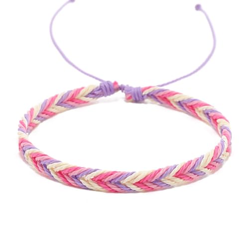 9 Stück 18-25cm Gewebte Armbänder,Multi Farbe Unisex Armband Handgefertigtes Geflochtenes,Gewebte Dünn Armbänder Böhmische Verstellbar Armbänder,für Frauen Damen Herren Kinder Jungen,Farbe 6 von Wambere