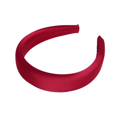 Breit 3cm Damen Frauen Mädchen Haarreifen,Schwamm Satin Haarband,Stirnband Haarreif Haarband Haarschmuck Haar Accessoires Stirnbänder für den Alltag Partys Hochzeiten Geburtstage,Rot von Wambere