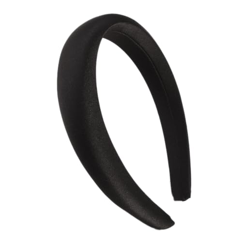 Breit 3cm Damen Frauen Mädchen Haarreifen,Schwamm Satin Haarband,Stirnband Haarreif Haarband Haarschmuck Haar Accessoires Stirnbänder für den Alltag Partys Hochzeiten Geburtstage,Schwarz von Wambere