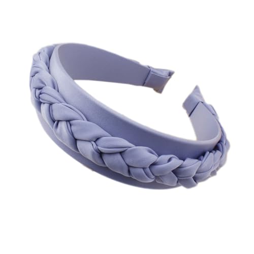 Breit 4cm Damen Haarband Geflochtenes Stoff Stirnband Haarreif Kopfband Haarreifen Stirnreifen Stirnbaender Haarschmuck Haar Accessoires für Frauen Mädchen für Täglichen Gebrauch,Blau von Wambere