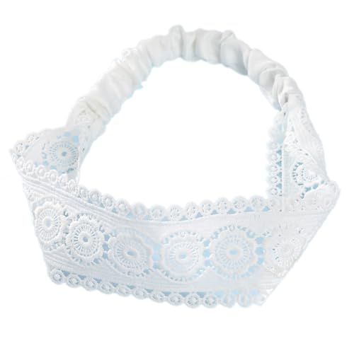 Damen Breite Haarband Spitzenstirnband Elastische Stirnbänder Headwrap Kopfbedeckung Headband Vintage Rutschfestes Stirnband Lace Haarschmuck für Frauen Mädchen Täglichen Tragen,Weiß A Damen Breite Haarband Spitzenstirnband Elastische Stirnbänder Headwrap Kopfbedeckung Headband Vintage Rutschfestes Stirnband Lace Haarschmuck für Frauen Mädchen Täglichen Tragen,Weiß A von Wambere
