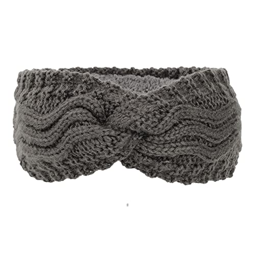 Damen Breites Haarband für Herbst und Winter,Warmes Stirnband Gestricktes Stirnbänder Headband Ohrenwärmer Haarbänder Haarreifen Kopfbänder Kopfbedeckung Haarschmuck für Sport,Grau von Wambere