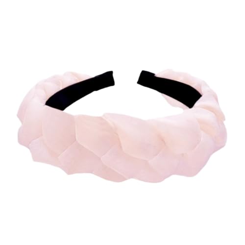 Damen Geflochtene Haarbänder Twist Haarband Tüll Stirnband Flechthaarbänder Vintage Haarreifen Rutschfest Haarschmuck Frauen Kopfband Stirnreifen Kopfbedeckung für Tägliches Tragen,Rosa von Wambere