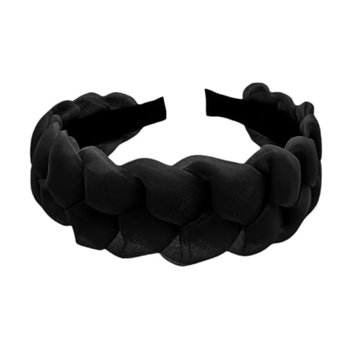 Damen Geflochtene Haarbänder Twist Haarband Tüll Stirnband Flechthaarbänder Vintage Haarreifen Rutschfest Haarschmuck Frauen Kopfband Stirnreifen Kopfbedeckung für Tägliches Tragen,Schwarz von Wambere