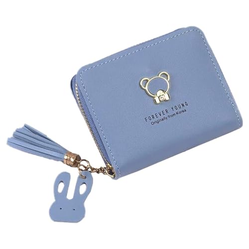 Damen Geldbeutel,PU Geldbeutel Mini Geldbörse für Frauen Coin Purse Wallet,Niedliche Cartoon-Geldbörse,Geldbeutel Damen aus Glattem und Weichem Kunstleder,mit Mehreren Kartenfächer und Fächern,Blau Damen Geldbeutel,PU Geldbeutel Mini Geldbörse für Frauen Coin Purse Wallet,Niedliche Cartoon-Geldbörse,Geldbeutel Damen aus Glattem und Weichem Kunstleder,mit Mehreren Kartenfächer und Fächern,Blau von Wambere