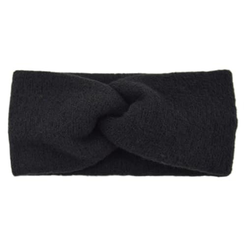 Damen Haarband Crossover Stirnband Warmes Stirnbänder,Elastische Weiche Kopfband Kopf Wickeln Stirnbaender Haarschmuck Haar Accessoires Geeignet für den Täglichen Gebrauch Yoga Fitness,Schwarz von Wambere