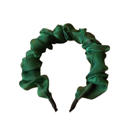 Damen Haarband Stirnband mit Falten aus Organza,Haarreif Haarreifen Stirnreifen Kopfband Haarschmuck Haar Accessoires für Frauen Mädchen für Täglichen Gebrauch,für Dating Reisen Yoga,Grün von Wambere