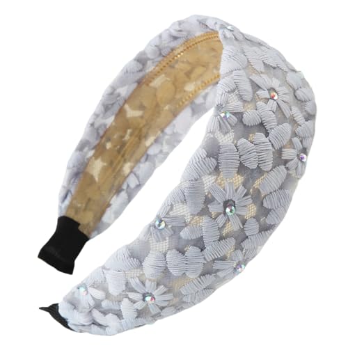 Damen Haarreif Rutschfester Haarreifen Haarband mit Zähnen Vintage Stirnband Haarbänder Frauen Haarschmuck Kopfband Kopfbedeckung Stirnbänder Haarzubehör für Täglichen Tragen,Grau C von Wambere