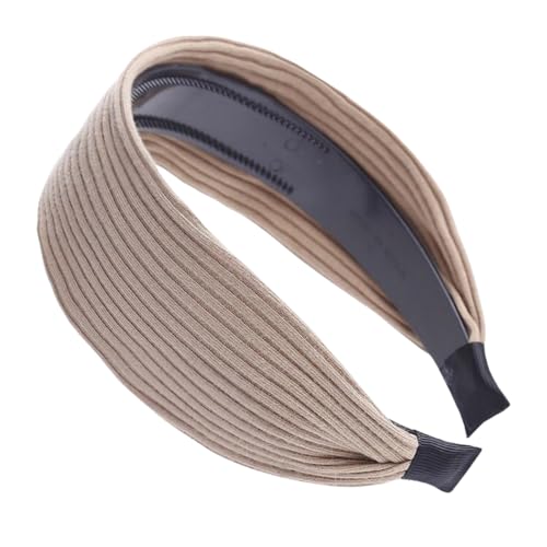 Damen Haarreif Rutschfester Haarreifen Haarband mit Zähnen Vintage Stirnband Haarbänder Frauen Haarschmuck Kopfband Kopfbedeckung Stirnbänder Haarzubehör für Täglichen Tragen,Khaki von Wambere