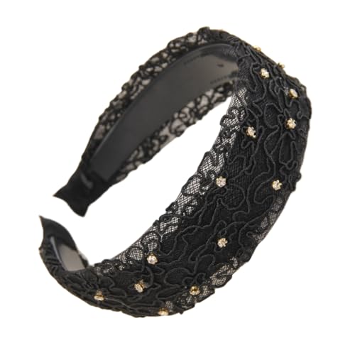 Damen Haarreif Rutschfester Haarreifen Haarband mit Zähnen Vintage Stirnband Haarbänder Frauen Haarschmuck Kopfband Kopfbedeckung Stirnbänder Haarzubehör für Täglichen Tragen,Schwarz A von Wambere