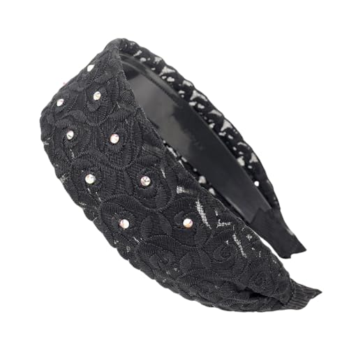 Damen Haarreif Rutschfester Haarreifen Haarband mit Zähnen Vintage Stirnband Haarbänder Frauen Haarschmuck Kopfband Kopfbedeckung Stirnbänder Haarzubehör für Täglichen Tragen,Schwarz D von Wambere