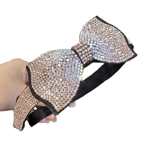 Damen Haarreif Strasssteine Schleifen Stirnband Haarband Frauen Stirnbänder Haarschmuck Haarreifen Haar Accessoires Kopfschmuck Kopfbedeckung für Hochzeit Geburtstag Party Bankett,Champagner von Wambere