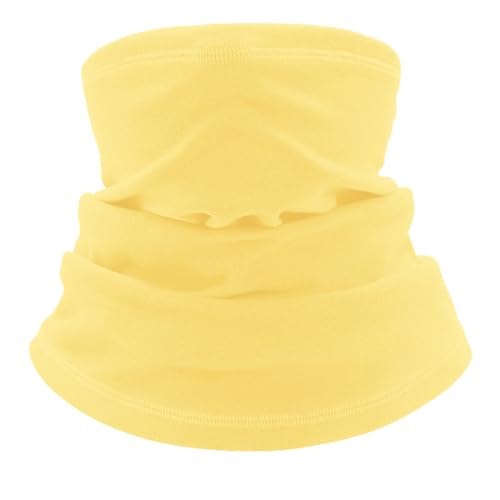 Damen Herren Winter Loop Schal Loopschal Schlauchschal Halsschal Halswaermer Multifunktionstuch Fleece Halswärmer Halstuch Winddicht Ski Maske Warmer für Outdoor Radsport Motorrad Laufen,Gelb,S von Wambere
