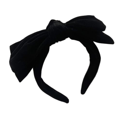 Damen Samtschleifen Stirnband Breit Haarband Vintage Hairband Haarreif Haarreifen Kopfbedeckung Kopfreifen Kopfband Haarschmuck Haarzubehör,für Tägliches Tragen für Frauen Mädchen,Schwarz von Wambere