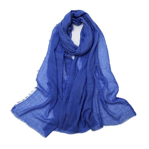 Damen Schal 90 x 175cm Einfarbiger Schal aus Baumwolle und Leinen Tuch Kopftuch Stola Schals Damenschal Schaltücher Halstuch Scarves für Frühling Sommer Herbst Winter Tägliches Tragen,Dunkelblau Damen Schal 90 x 175cm Einfarbiger Schal aus Baumwolle und Leinen Tuch Kopftuch Stola Schals Damenschal Schaltücher Halstuch Scarves für Frühling Sommer Herbst Winter Tägliches Tragen,Dunkelblau von Wambere