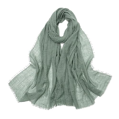 Damen Schal 90 x 175cm Einfarbiger Schal aus Baumwolle und Leinen Tuch Kopftuch Stola Schals Damenschal Schaltücher Halstuch Scarves für Frühling Sommer Herbst Winter Tägliches Tragen,Hellgrün D Damen Schal 90 x 175cm Einfarbiger Schal aus Baumwolle und Leinen Tuch Kopftuch Stola Schals Damenschal Schaltücher Halstuch Scarves für Frühling Sommer Herbst Winter Tägliches Tragen,Hellgrün D von Wambere