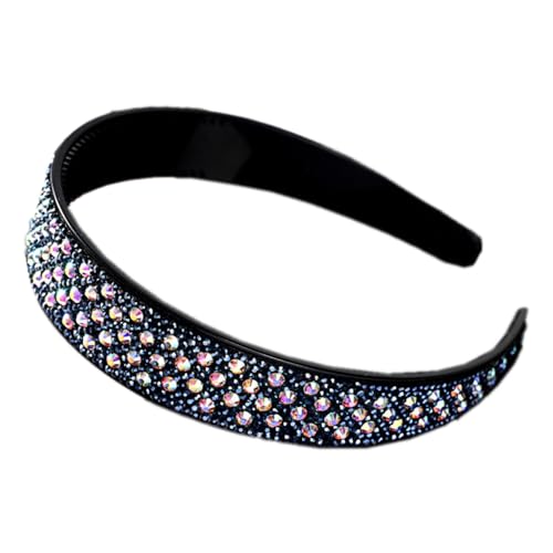 Damen-Stirnband, Stirnband Dickes Haarband Haarschmuck Kristall Diamant Strass Kopfbedeckung Geburtstag Haarbänder für Frauen und Mädchen Geburtstag Party Geschenke,Navy blau von Wambere