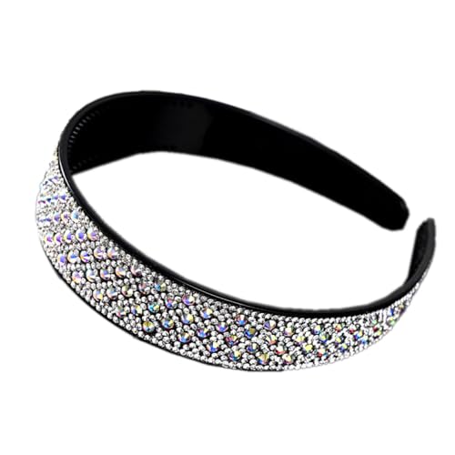 Damen-Stirnband, Stirnband Dickes Haarband Haarschmuck Kristall Diamant Strass Kopfbedeckung Geburtstag Haarbänder für Frauen und Mädchen Geburtstag Party Geschenke,Weiß von Wambere