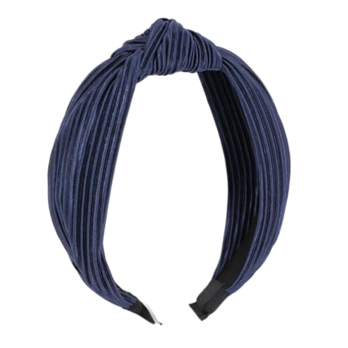 Damen-Stirnband,Haarreif HaarbänderVintage Haarband Kopfband für Damen Breite Haarreif Geknotete Kopfbedeckun Charme Modischer Neuheitstrend für Damen und Mädchen,Navy blau von Wambere