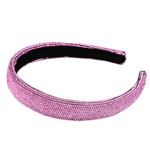 Damen-Stirnband,Haarreif mit Strasssteinen Haarband Haarschmuck Kristall Diamant Strass Kopfbedeckung Geburtstag Haarbänder für Frauen und Mädchen Geburtstag Party Geschenke,Rosa von Wambere