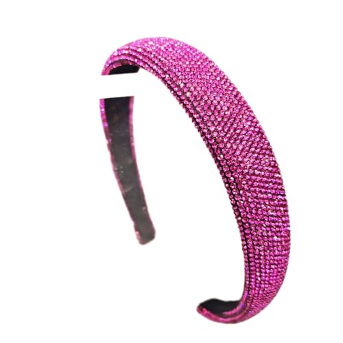 Damen-Stirnband,Haarreif mit Strasssteinen Haarband Haarschmuck Kristall Diamant Strass Kopfbedeckung Geburtstag Haarbänder für Frauen und Mädchen Geburtstag Party Geschenke,Rosenrot von Wambere