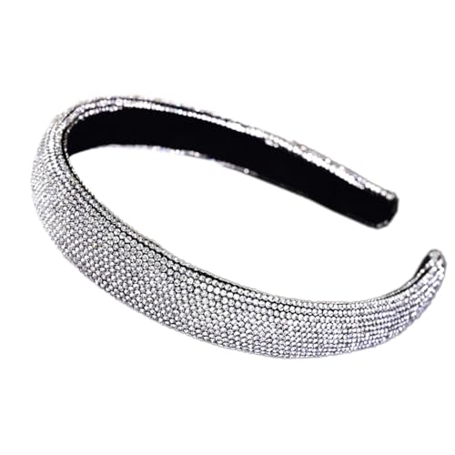 Damen-Stirnband,Haarreif mit Strasssteinen Haarband Haarschmuck Kristall Diamant Strass Kopfbedeckung Geburtstag Haarbänder für Frauen und Mädchen Geburtstag Party Geschenke,Weiß von Wambere