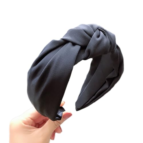 Damen-Stirnband,Satin Haarreifen Haarbänder Kopfband für Damen Breite Haarreif Geknotete Kopfbedeckun Charme Modischer Neuheitstrend für für Damen und Mädchen,Navy blau von Wambere