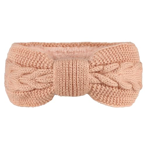 Damen Winter Plüsch Stirnband,Gestricktes Schleifen Stirnband Elastische Haarband Haarreife Ohrenwärmer Stirnbänder Haarbänder Kopfband Kopfbedeckung Haarschmuck für Frauen Mädchen,Rosa von Wambere