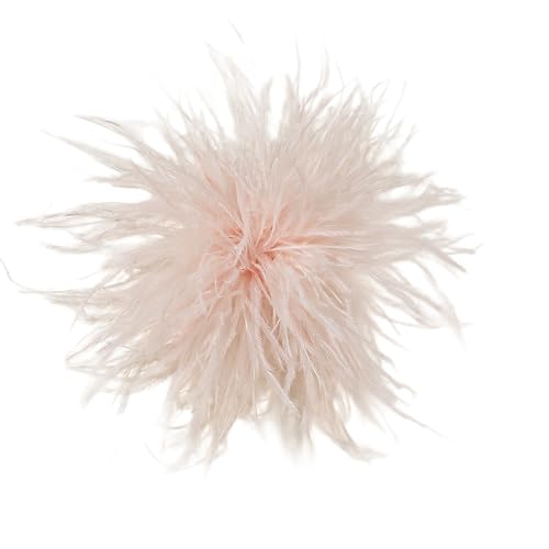 Feder BroscheFlauschige Straußenfeder Brosche Braut Hochzeit Party Weihnachten Kleid Up Corsage Pin Hut Zubehör für Frauen Hochzeitsfeier Tanz Bankett Kleid Kleidungsaccessoires,Hellrosa B von Wambere