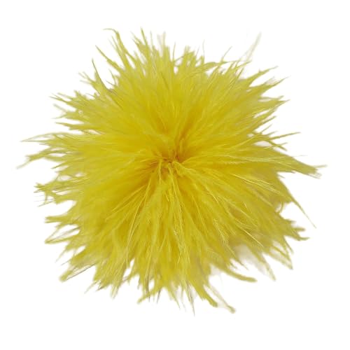 Feder BroscheFlauschige Straußenfeder Brosche Braut Hochzeit Party Weihnachten Kleid Up Corsage Pin Hut Zubehör für Frauen Hochzeitsfeier Tanz Bankett Kleid Kleidungsaccessoires,Leuchtgelb von Wambere