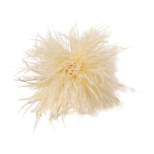 Feder BroscheFlauschige Straußenfeder Brosche Braut Hochzeit Party Weihnachten Kleid Up Corsage Pin Hut Zubehör für Frauen Hochzeitsfeier Tanz Bankett Kleid Kleidungsaccessoires,Off-White von Wambere