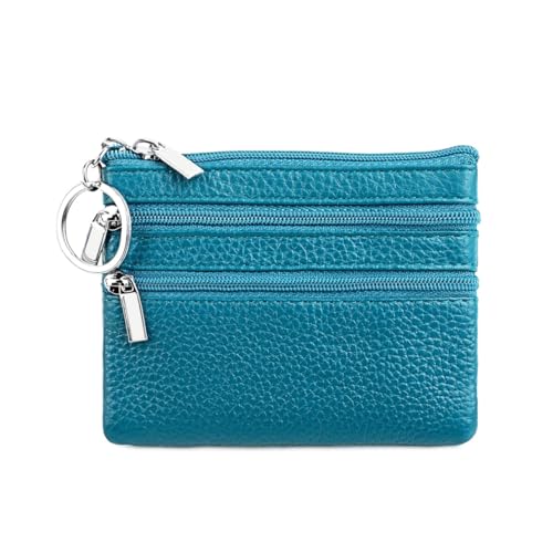 Geldbörse Damen,Klein und im Kurzformat Brieftasche Portemonnaie Damen Klein Damen Leder Kleines Portemonnaie Gross Kapazität PU Geldbeutel Coin Purse Wallet für Frauen Kinder,Blauer See von Wambere
