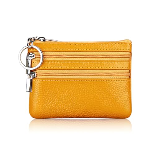 Geldbörse Damen,Klein und im Kurzformat Brieftasche Portemonnaie Damen Klein Damen Leder Kleines Portemonnaie Gross Kapazität PU Geldbeutel Coin Purse Wallet für Frauen Kinder,Gelb von Wambere