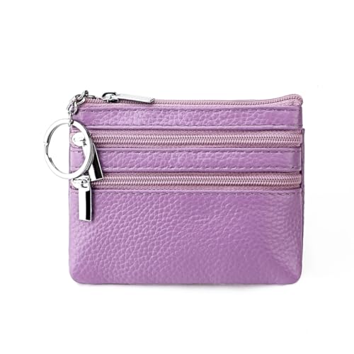 Geldbörse Damen,Klein und im Kurzformat Brieftasche Portemonnaie Damen Klein Damen Leder Kleines Portemonnaie Gross Kapazität PU Geldbeutel Coin Purse Wallet für Frauen Kinder,Helles Lila von Wambere