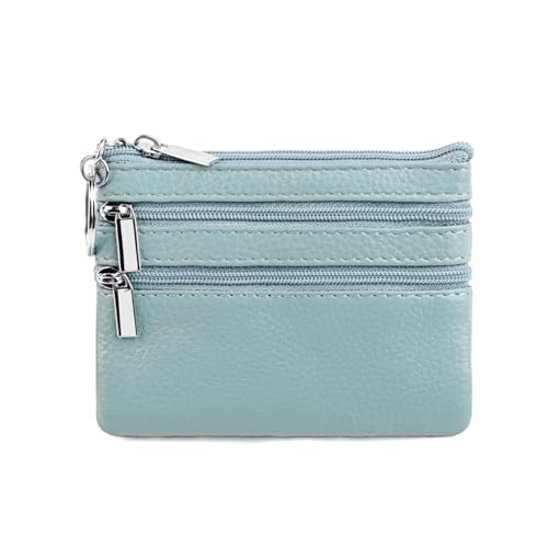 Geldbörse Damen,Klein und im Kurzformat Brieftasche Portemonnaie Damen Klein Damen Leder Kleines Portemonnaie Gross Kapazität PU Geldbeutel Coin Purse Wallet für Frauen Kinder,Himmelblau von Wambere