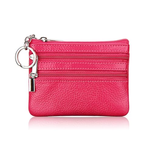 Geldbörse Damen,Klein und im Kurzformat Brieftasche Portemonnaie Damen Klein Damen Leder Kleines Portemonnaie Gross Kapazität PU Geldbeutel Coin Purse Wallet für Frauen Kinder,Rosenrot von Wambere