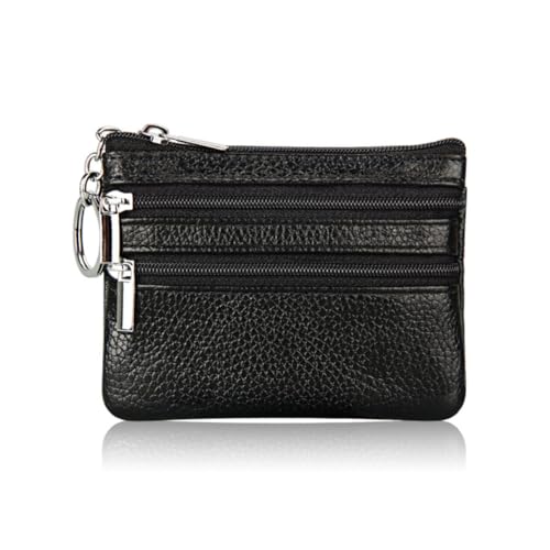 Geldbörse Damen,Klein und im Kurzformat Brieftasche Portemonnaie Damen Klein Damen Leder Kleines Portemonnaie Gross Kapazität PU Geldbeutel Coin Purse Wallet für Frauen Kinder,Schwarz von Wambere