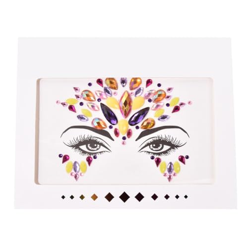 Gesicht Edelsteine Glitzersteine Gesicht Festival Tattoos Gesichts Aufkleber Gesichtsaufkleber Dekorative Aufkleber Face Sticker Strasssteine Gesichtstattoo für Halloween Karneval,Bunt 1 von Wambere